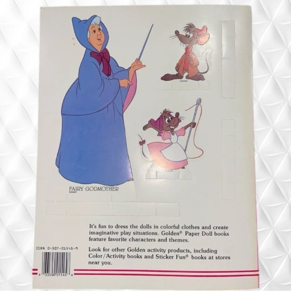 Vintage Disney Cinderella Paper Doll Book Princess Dress Up Collectible Toy